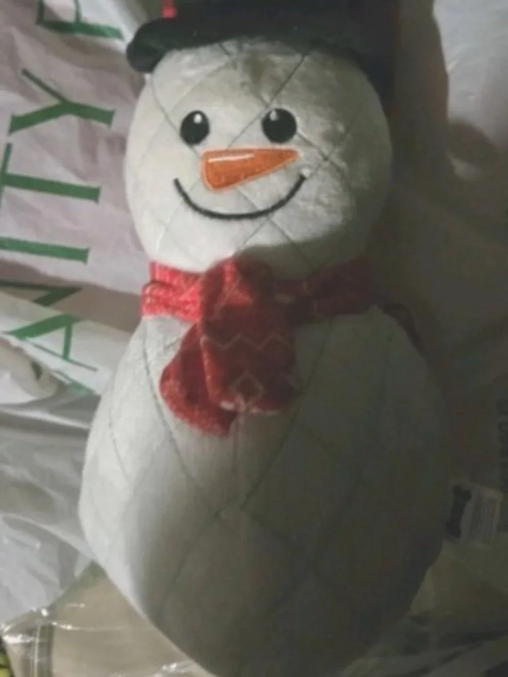 New Snowman Plush Squeaky Dog Toy